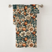 Elegant Fall Flowers Sage Copper Custom Bath Towel Bad Handdoek (Insitu)