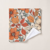 Elegant Fall Flowers Sage Copper Custom Bath Towel Bad Handdoek (Wasdoekje)