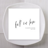 Elegant Fall in Love Script Minimalist Wedding Servet