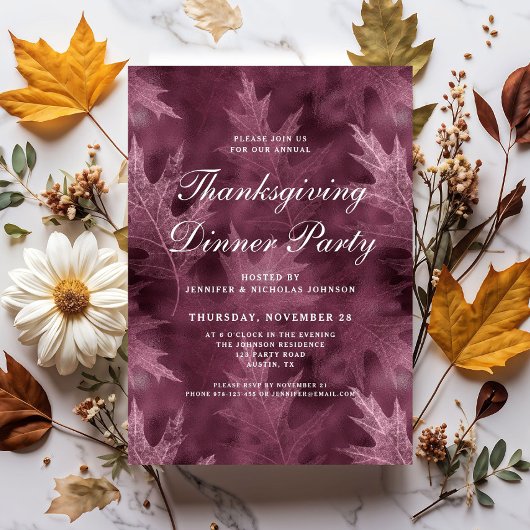 Elegant Fall laat Thanksgiving Dinner Party Kaart