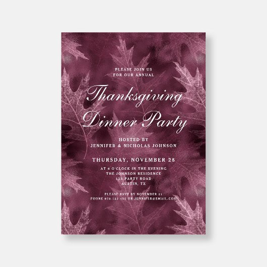 Elegant Fall laat Thanksgiving Dinner Party Kaart