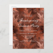 Elegant Fall laat Thanksgiving Dinner Party Uitnodiging Briefkaart (Voorkant / Achterkant)