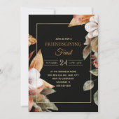 Elegant Fall laat zwarte vriendschappelijke feeste Kaart (Voorkant)