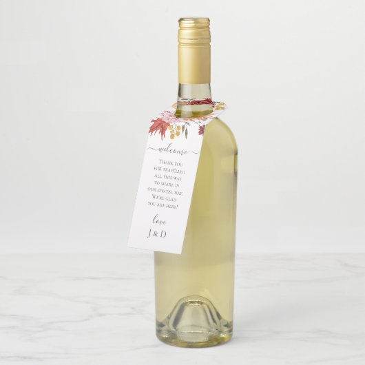 Elegant Fall Leaves Autumn Wedding  Flessenhanger (Schuin)