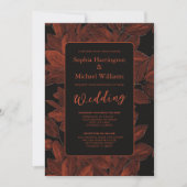 Elegant Fall Leaves Autumn Wedding Invite QR Code Kaart (Voorkant)