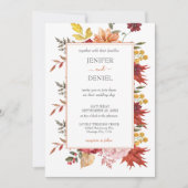 Elegant Fall Leaves Autumn Wedding Kaart (Voorkant)