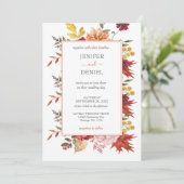 Elegant Fall Leaves Autumn Wedding Kaart (Staand voorkant)