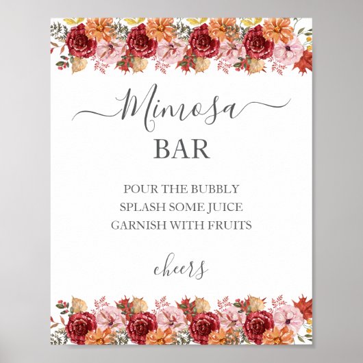 Elegant Fall Leaves Autumn Wedding  Poster (Voorkant)