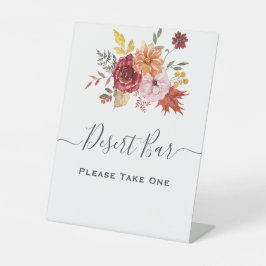 Elegant Fall Leaves Autumn Wedding Reclamebord Met Voetstuk