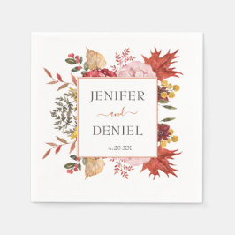 Elegant Fall Leaves Autumn Wedding Servet