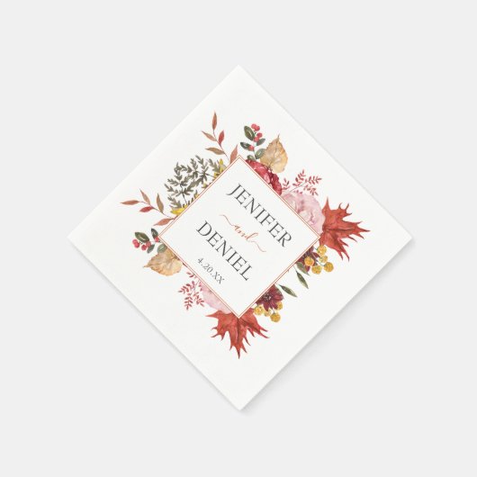 Elegant Fall Leaves Autumn Wedding  Servet (Hoek)