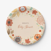 Elegant Fall Leaves Baby shower Papieren Bordje (Voorkant)