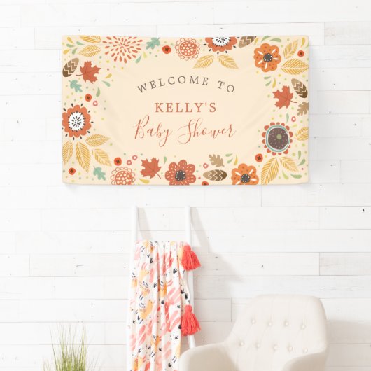 Elegant Fall Leaves Baby shower Spandoek (Insitu)
