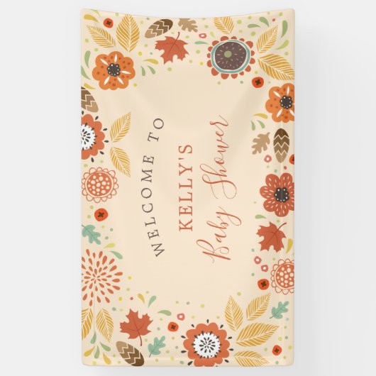 Elegant Fall Leaves Baby shower Spandoek (Verticaal)