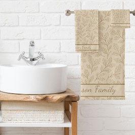 Elegant Fall Leaves | Custom Minimalist Farmhouse Bad Handdoek