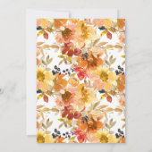 Elegant Fall Leaves Floral Thanksgiving Dinner Kaart (Achterkant)