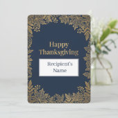 Elegant Fall Leaves Luxury Gold Foil Feestdagenkaart (Staand voorkant)