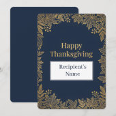 Elegant Fall Leaves Luxury Gold Foil Feestdagenkaart (Voorkant / Achterkant)