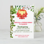 Elegant Fall Leaves Pumpkin Thanksgiving Dinner Kaart (Staand voorkant)