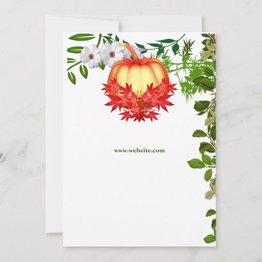 Elegant Fall Leaves Pumpkin Thanksgiving Dinner Kaart (Achterkant)