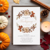 Elegant Fall Leaves Thanksgiving Dinner Folie Uitnodiging