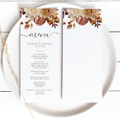 Elegant Fall Leaves Wedding Menu