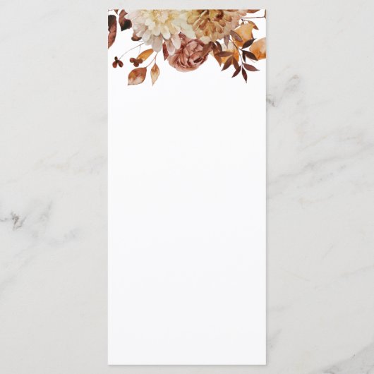 Elegant Fall Leaves Wedding Menu (Achterkant)