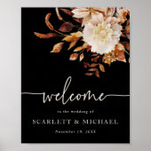 Elegant Fall Leaves Wedding Poster (Voorkant)