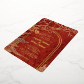 Elegant Fall leves Red Gold Foil Moderne Arch Folie Uitnodiging (Gedraaid)