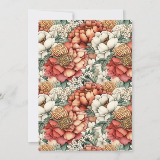 Elegant Fall Peony and Mum 40th Birthday Kaart (Achterkant)