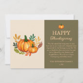 Elegant Fall Pumpkin Happy Thanksgiving Card Kaart (Voorkant)