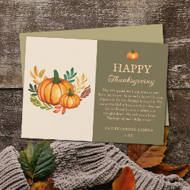 Elegant Fall Pumpkin Happy Thanksgiving Card Kaart