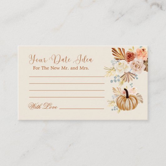 Elegant Fall Rustic Date Night Ideas Informatiekaartje (Voorkant)