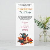 Elegant Fall Tea Party Invitation Kaart (Staand voorkant)