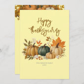 Elegant Fall Thanksgiving Card Feestdagenkaart (Voorkant / Achterkant)