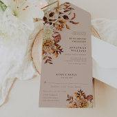 Elegant Fall Wedding All In One Uitnodiging