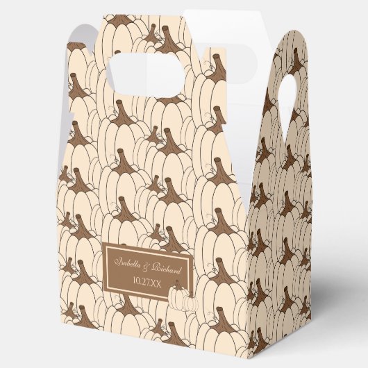 Elegant Fall Wedding Creamy Pumpkins Favor Box Bedankdoosjes (Geopend)