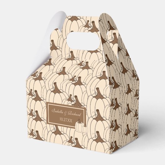Elegant Fall Wedding Creamy Pumpkins Favor Box Bedankdoosjes (Voorkant Zijde)