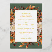 Elegant Fall Wedding Folie Uitnodiging (Voorkant)