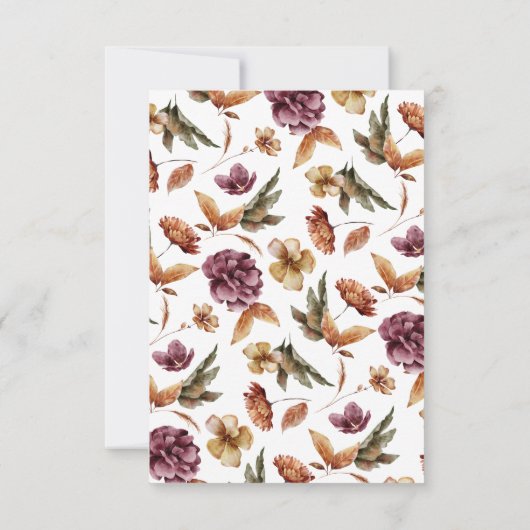 Elegant Fall Wedding Kaart (Achterkant)