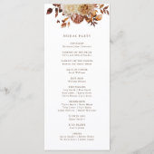 Elegant Fall Wedding Programmakaart (Achterkant)