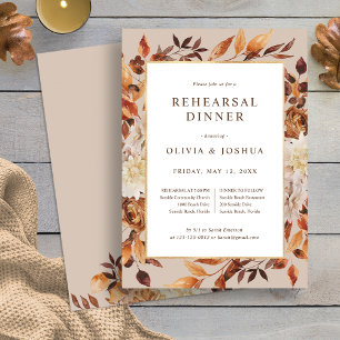 Elegant Fall Wedding Rehearsal Dinner Kaart
