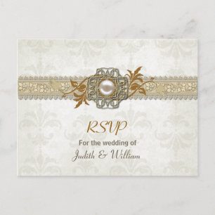 Elegant Fall Wedding RSVP-postkaart Uitnodiging Briefkaart