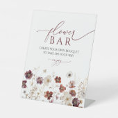 Elegant Fall Wildflowers Flower Bar Sign Reclamebord Met Voetstuk (Voorkant)