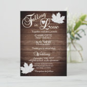 Elegant FALLING in LOVE Rustic Country Wedding Kaart (Staand voorkant)