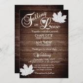 Elegant FALLING in LOVE Rustic Country Wedding Kaart (Voorkant / Achterkant)