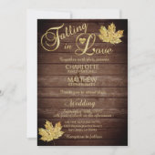 Elegant FALLING in LOVE Rustic Country Wedding Kaart (Voorkant)