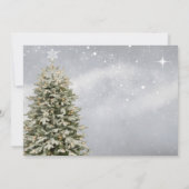 Elegant Falling Snow-kerstdiner Kaart (Achterkant)