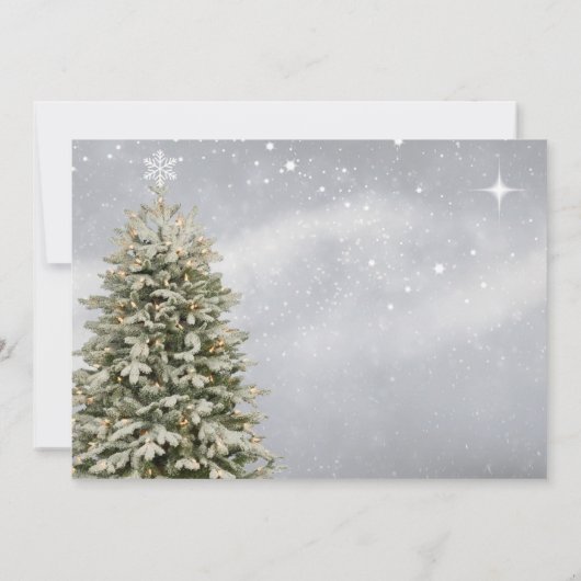 Elegant Falling Snow-kerstdiner Kaart (Achterkant)