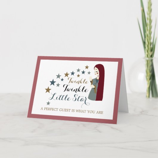Elegant Falling Stars, Baby shower Dank je wel Bedankkaart (Voorkant)